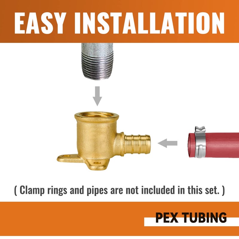 SUNGATOR 4-Pack Pex Drop Ear Elbow 1/2", No Lead Brass Fittings, UPC Certified, ASTM F1807 - Image 3